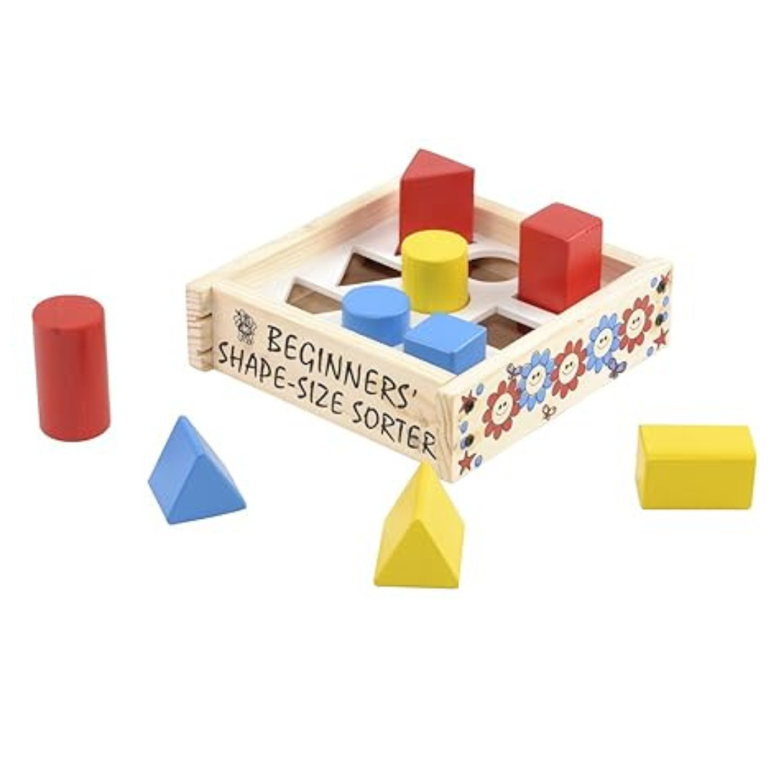 Skillofun Wooden Beginner's Shape Size Sorter Non-Toxic Eco-Friendly Wood