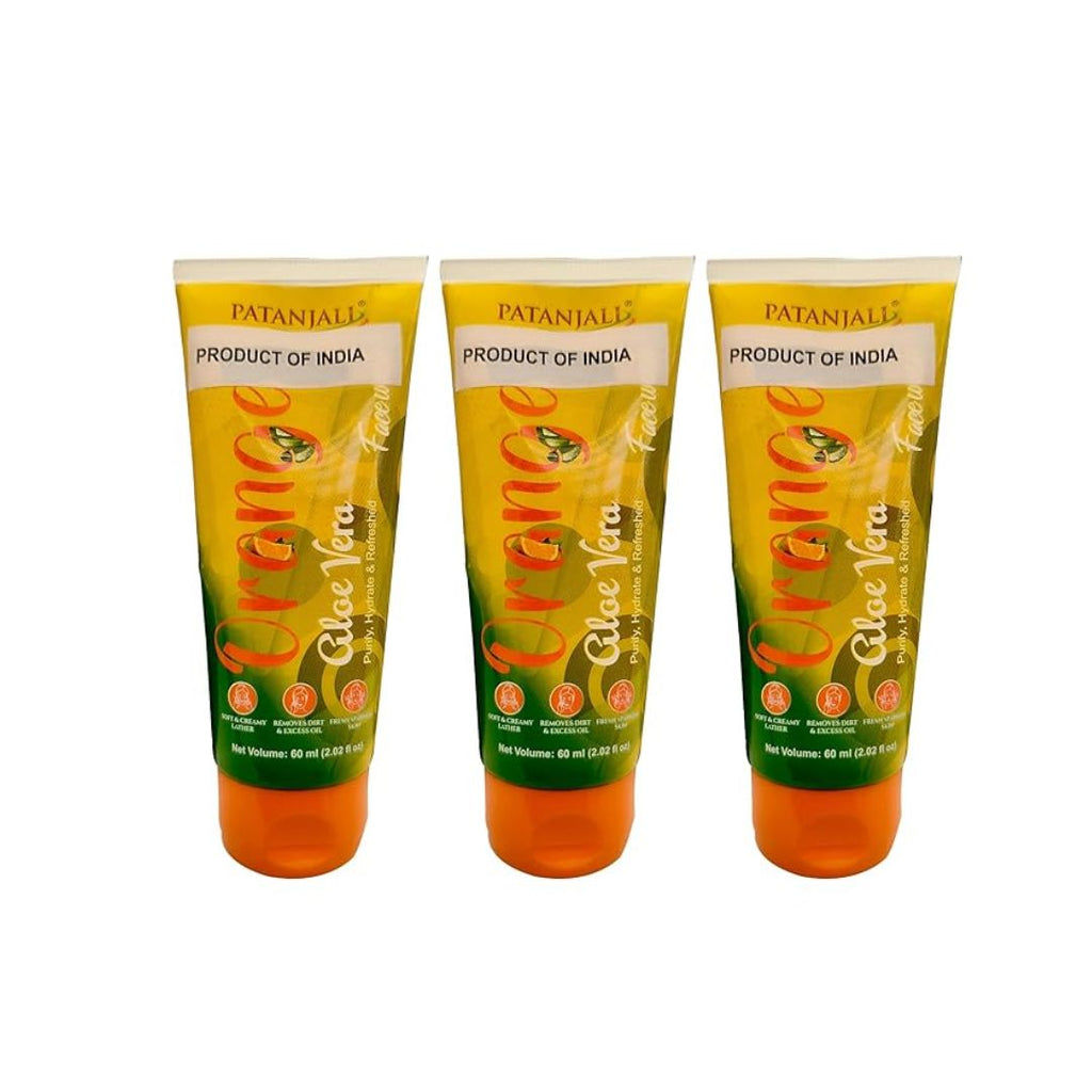 Patanjali Face Wash Orange And Aloevera - 60 gms (Pack of 3)