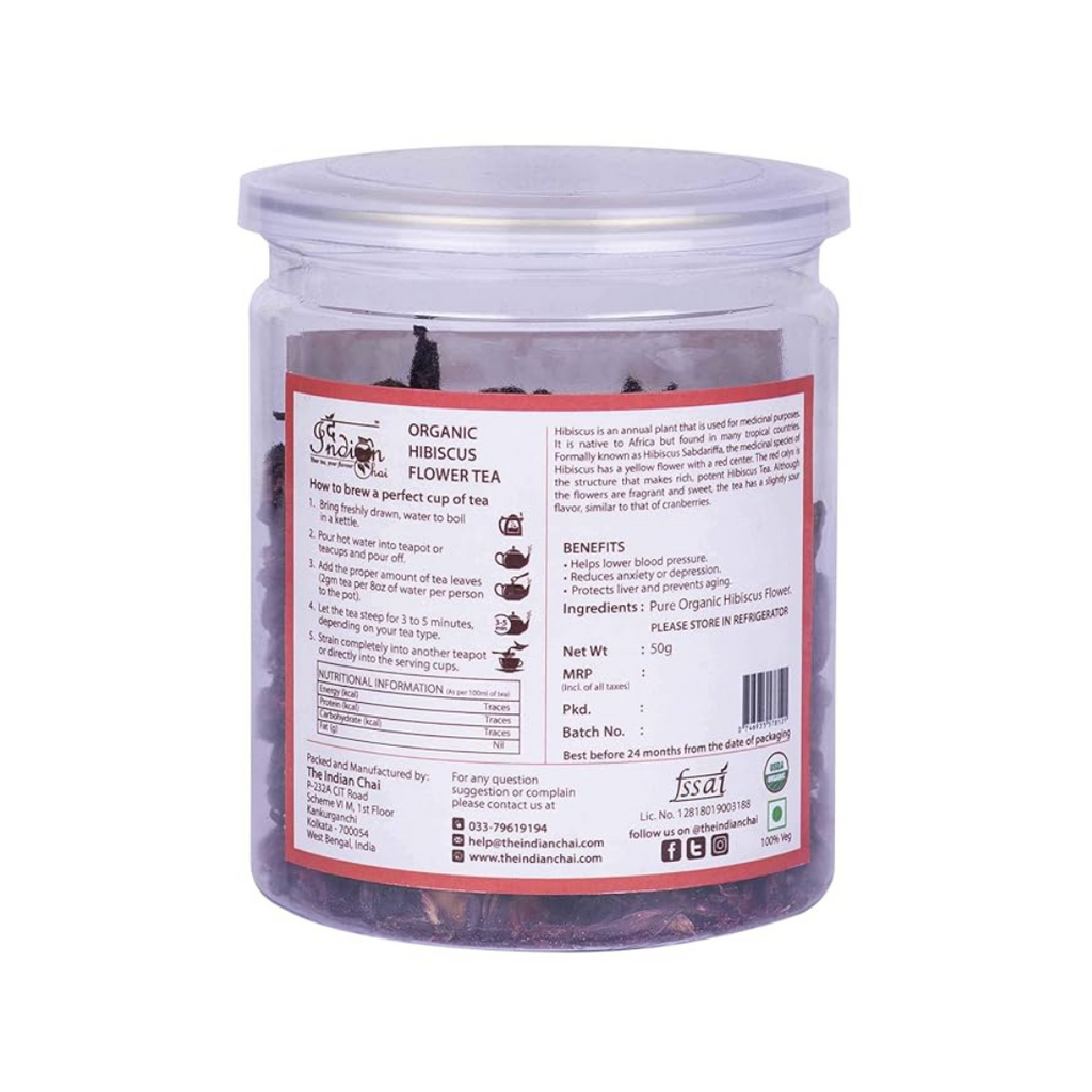 The Indian Chai - Organic Hibiscus Flower Tea - 50 gms