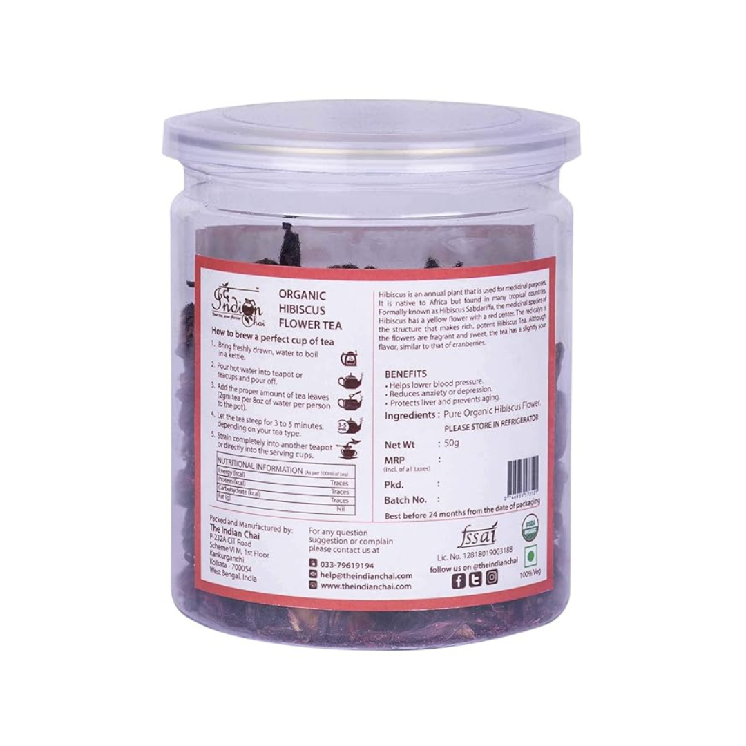 The Indian Chai - Organic Hibiscus Flower Tea - 50 gms