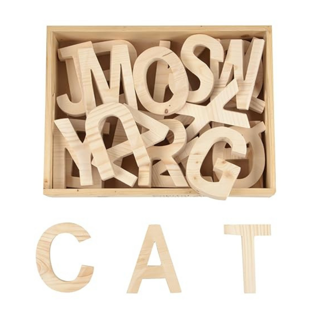 Skillofun Wooden Capital ABC Cutout Block (A-Z) Multi Color