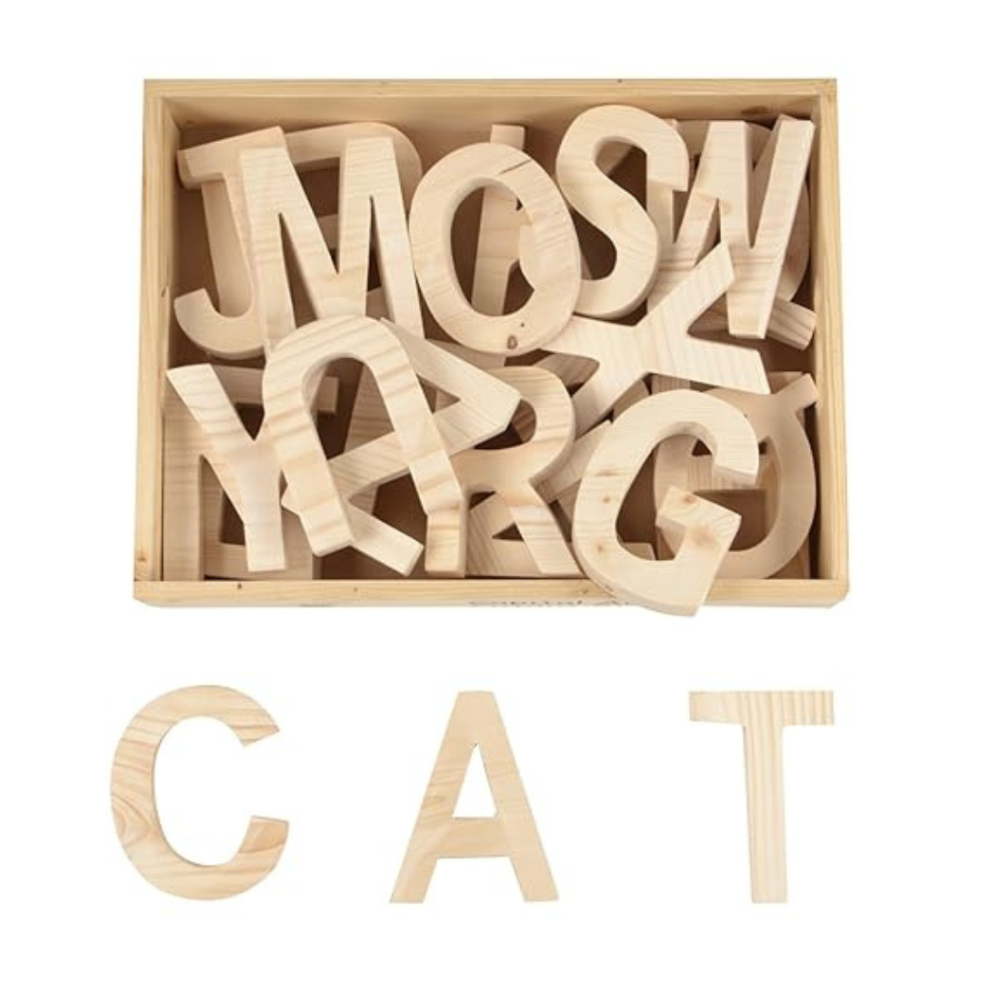 Skillofun Wooden Capital ABC Cutout Block (A-Z) Multi Color
