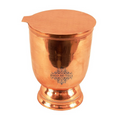 Indian Art Villa 4.0" X 2.7" Pure Copper Wine Glass Tumbler Cup With Bottom & 1 Copper Coaster | 450 ml Capacity