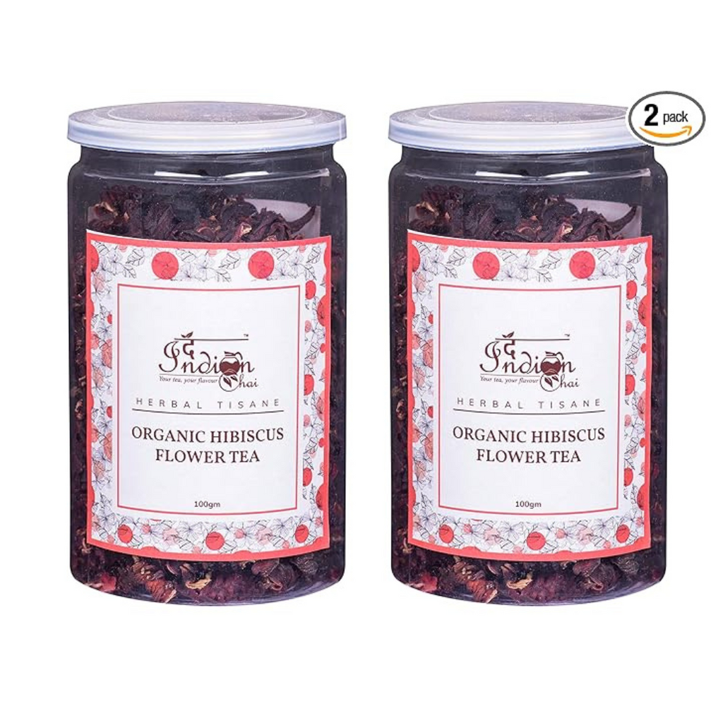 The Indian Chai - Organic Hibiscus Flower Tea - 100 gms - (Pack of 2)
