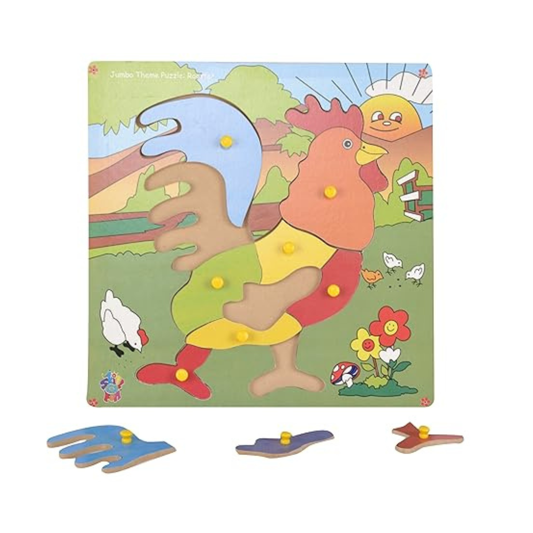 Skillofun Jumbo Theme Puzzle Rooster Knobs Multi Color