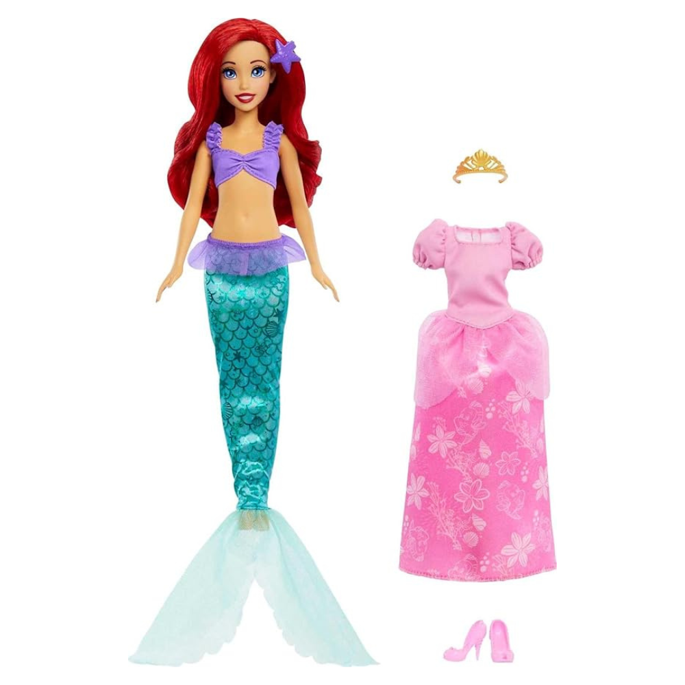 Mattel Princess Toys Ariel 2-in-1 Mermaid to Princess Doll