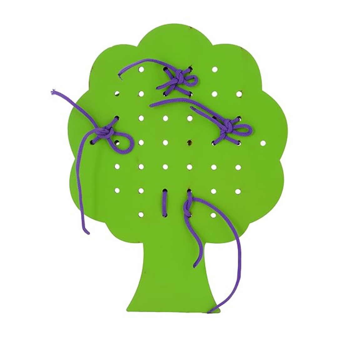 Skillofun Wooden Sewing Tree with Fruits Multi Color Eco-Friendly Vibrant Puzzle Toy for Kids