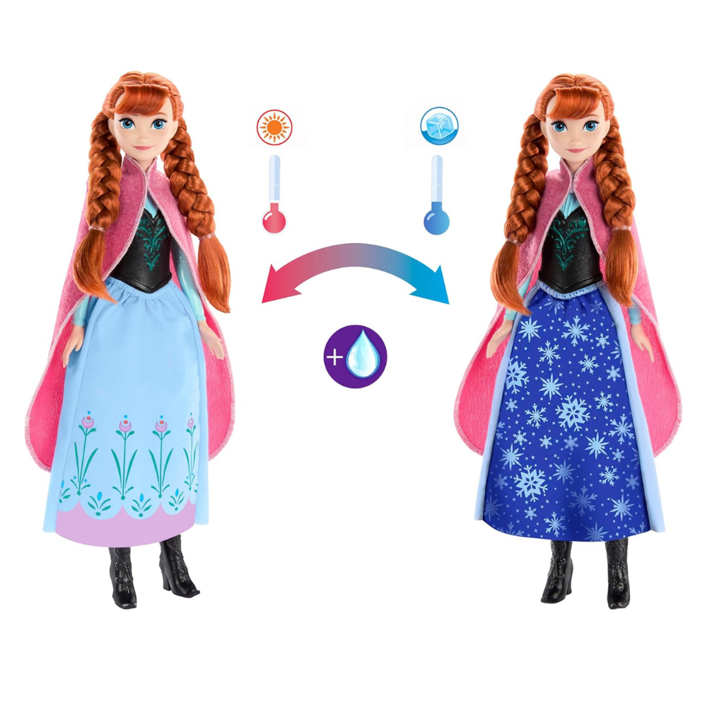 Mattel Disney Frozen Anna Magical Color Change Skirt Fashion Doll