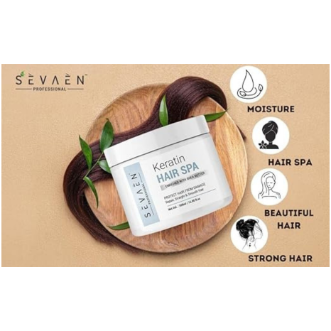 Sevaen Keratin Hair Spa Cream Floral For Hair Dry - 500 gms