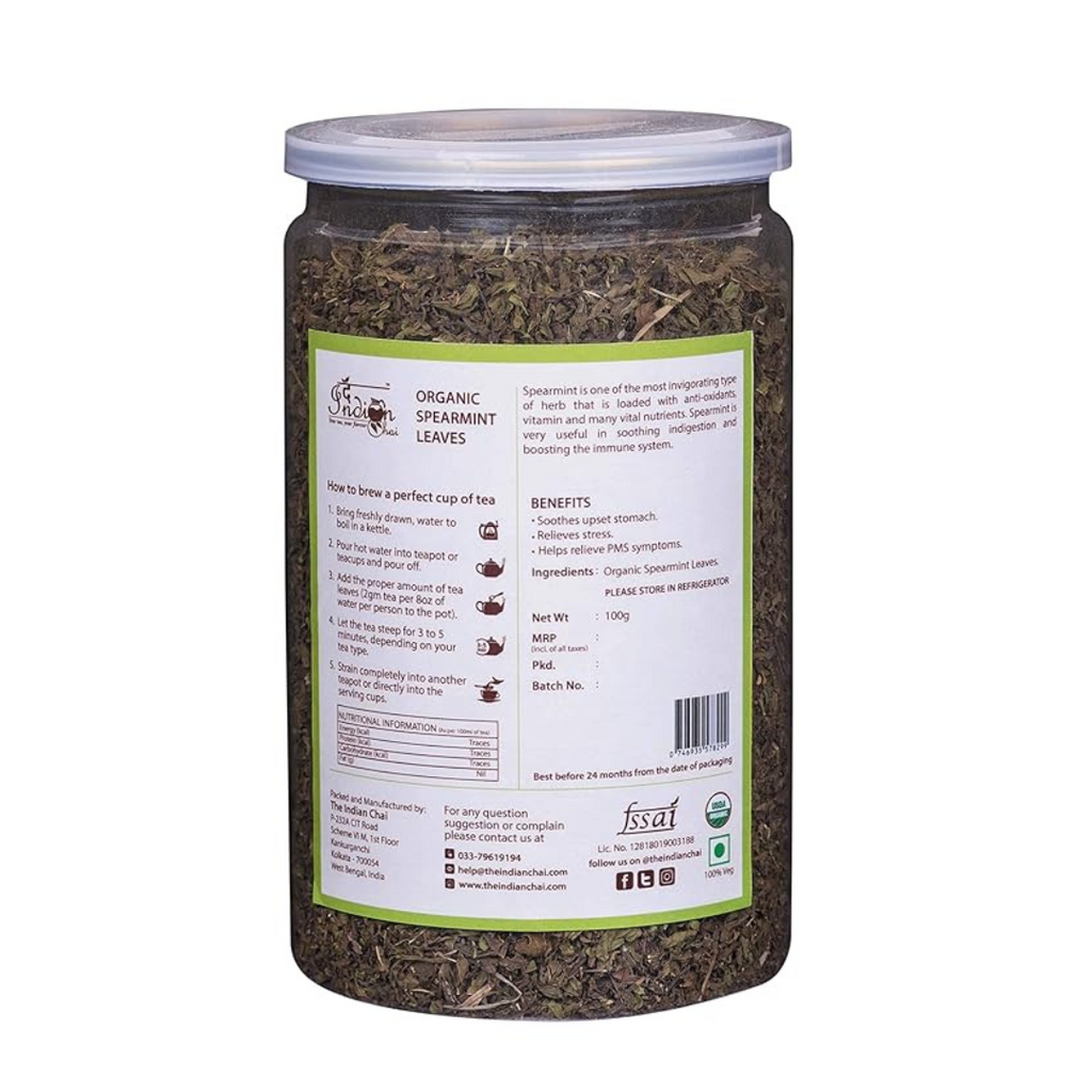 The Indian Chai - Organic Spearmint Tea leaves - 100 gms