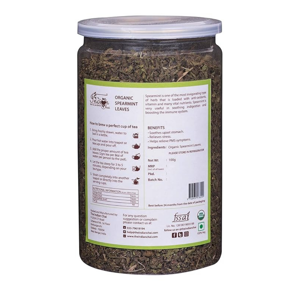 The Indian Chai – Organic Spearmint Tea Leaves - 100 gms (Pack of 2)