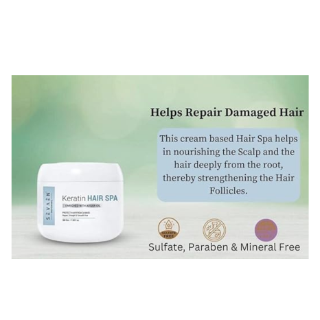 Sevaen Keratin Smooth Deep Smoothening Spa with Argan Oil and Sea butter - 200 gms