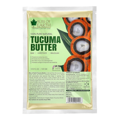 Bliss of Earth Pure Natural Raw Unrefined Brazilian Tucuma butter - 100 gms