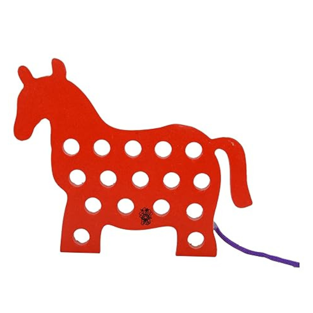 Skillofun Wooden Sewing Toy Horse Multi Color Eco-Friendly & Non-Toxic Perfect for Toddlers