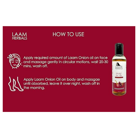Laam Herbals Organic Pyaz Ka Tel Onion Seed Oil - 100 ml