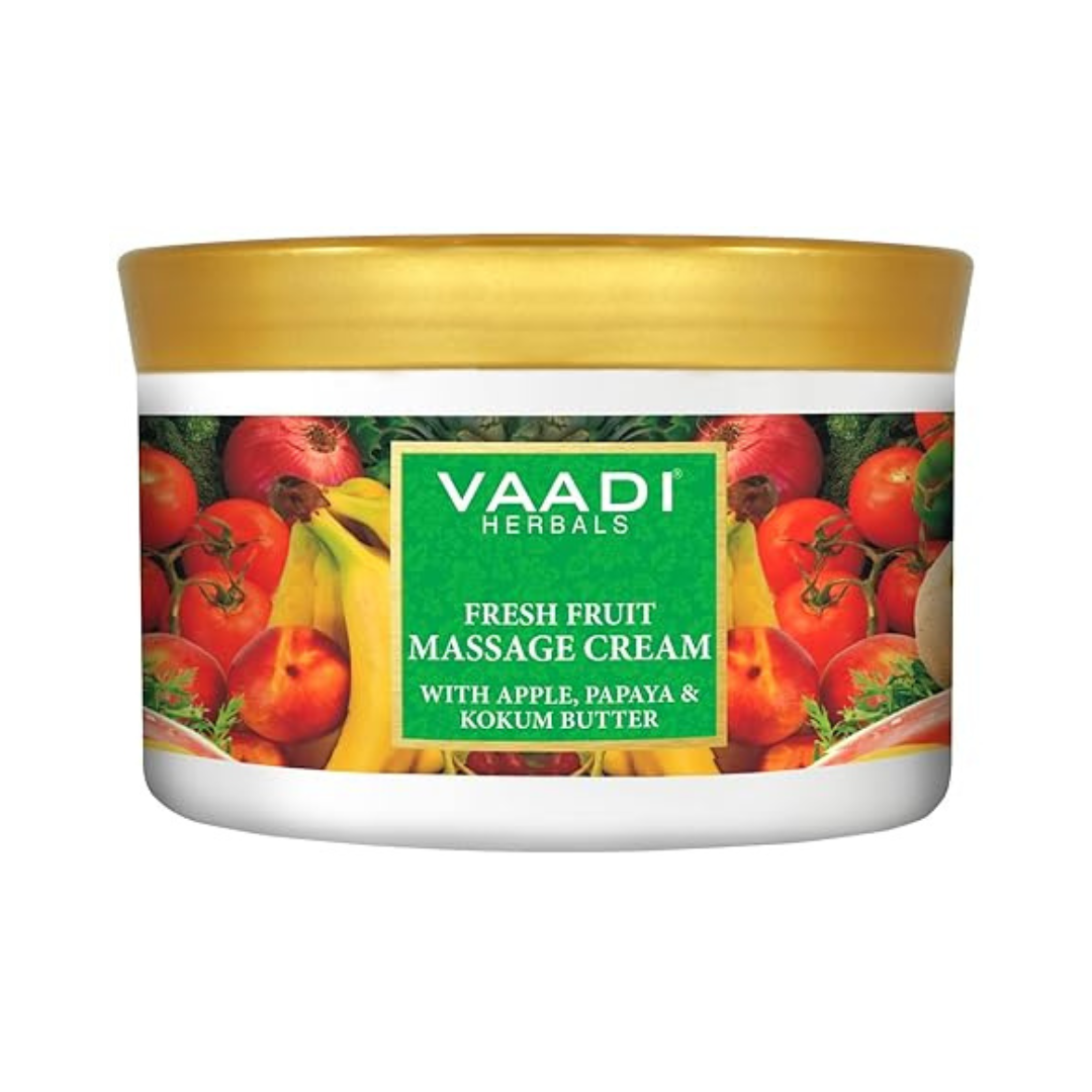 Vaadi Herbals Fresh Fruit Massage Cream Apple Papaya and Kukum Butter - 500 gms