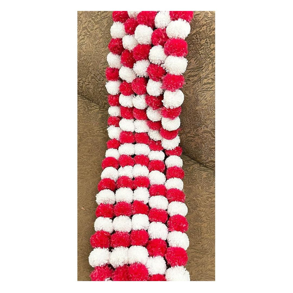 Artificial Marigold Flowers White and Red 5 Pieces