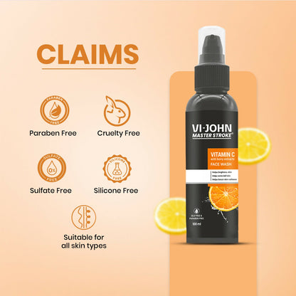 VI-JOHN Master Stroke Vitamin-C Face Wash Brightening Skin And Radiant Glow For All Skin Types