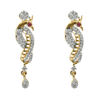 Mominos Fashion Johar Kamal Silver-Plated American Diamond Choker Set