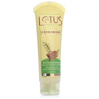 Lotus Herbals Teatreewash Tea Tree & Cinnamon Anti-Acne Oil Control Face wash