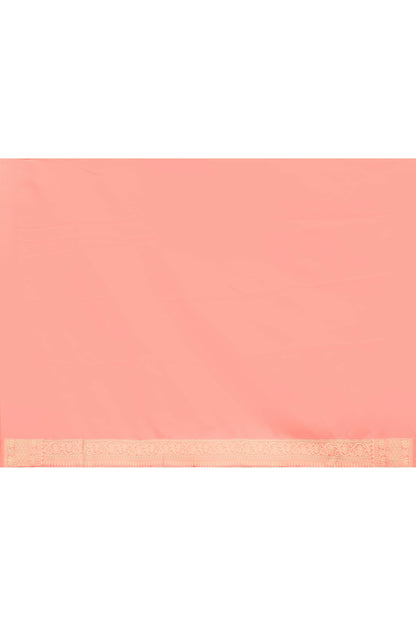 Joban Fashion Peach Banarasi Katan Pure Handloom Banarasi Silk Saree
