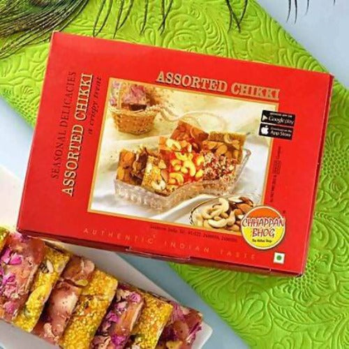 Designer Beads Rakhi & Assorted Chikki Combo