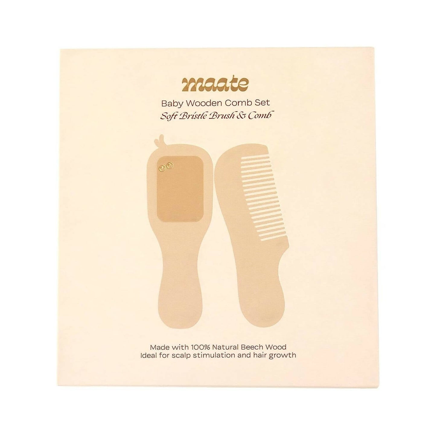 Maate Baby Wooden Comb Set | Beechwood Comb and Hair Brush
