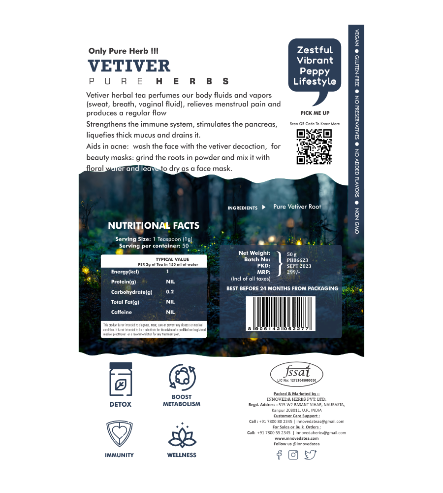 Innoveda Vetiver Root Tea - 50 gms