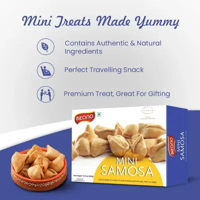 Bikanervala Bikano Mini Samosa - 400 gms - Pack of 3