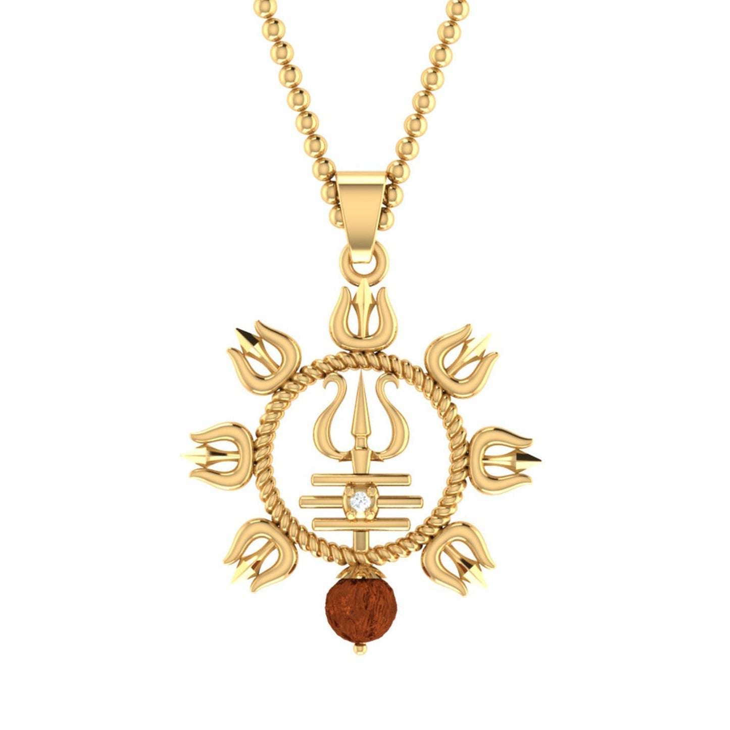 trueBrowns X Voylla Rudraksha Studded Trishul Rakhi-Pendant