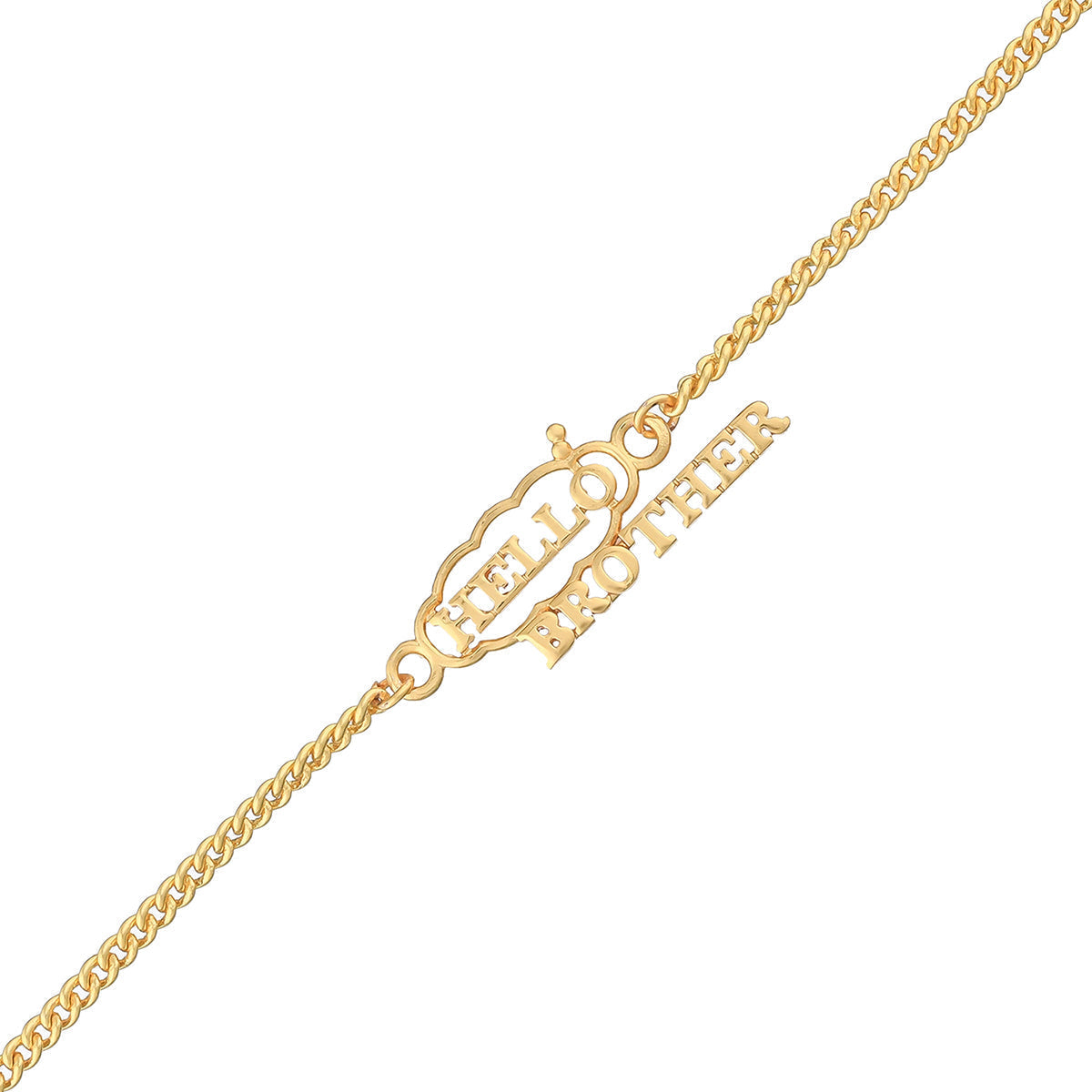 trueBrowns X Voylla Hello Brother Gold-Polished Stylish Bracelet Rakhi
