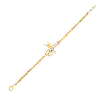 trueBrowns Gold Tone Cool Bhai Bracelet Style Rakhi