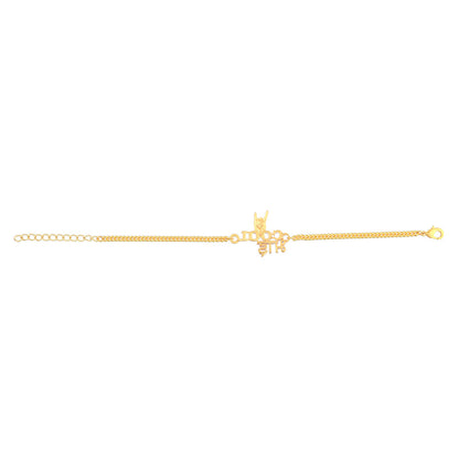 trueBrowns Gold Tone Cool Bhai Bracelet Style Rakhi
