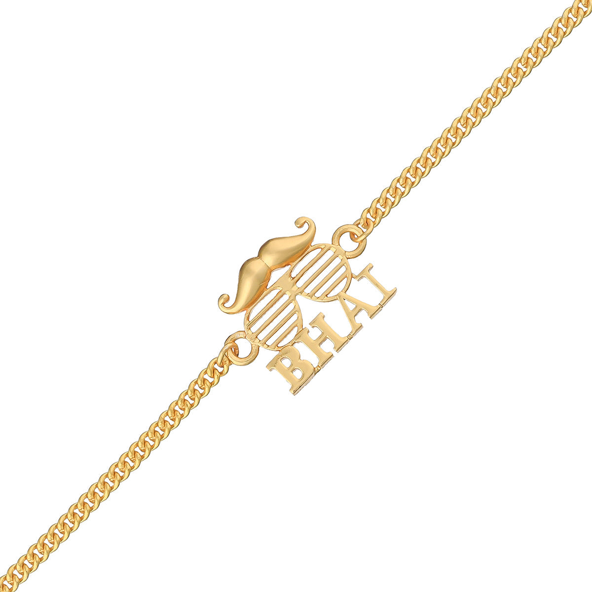 trueBrowns Bhai Gold Tone Bracelet Style Rakhi