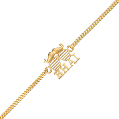 trueBrowns Bhai Gold Tone Bracelet Style Rakhi