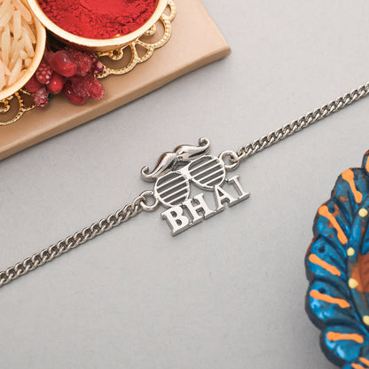 trueBrowns Exclusive Silver Plated BHAI Bracelet Style Rakhi
