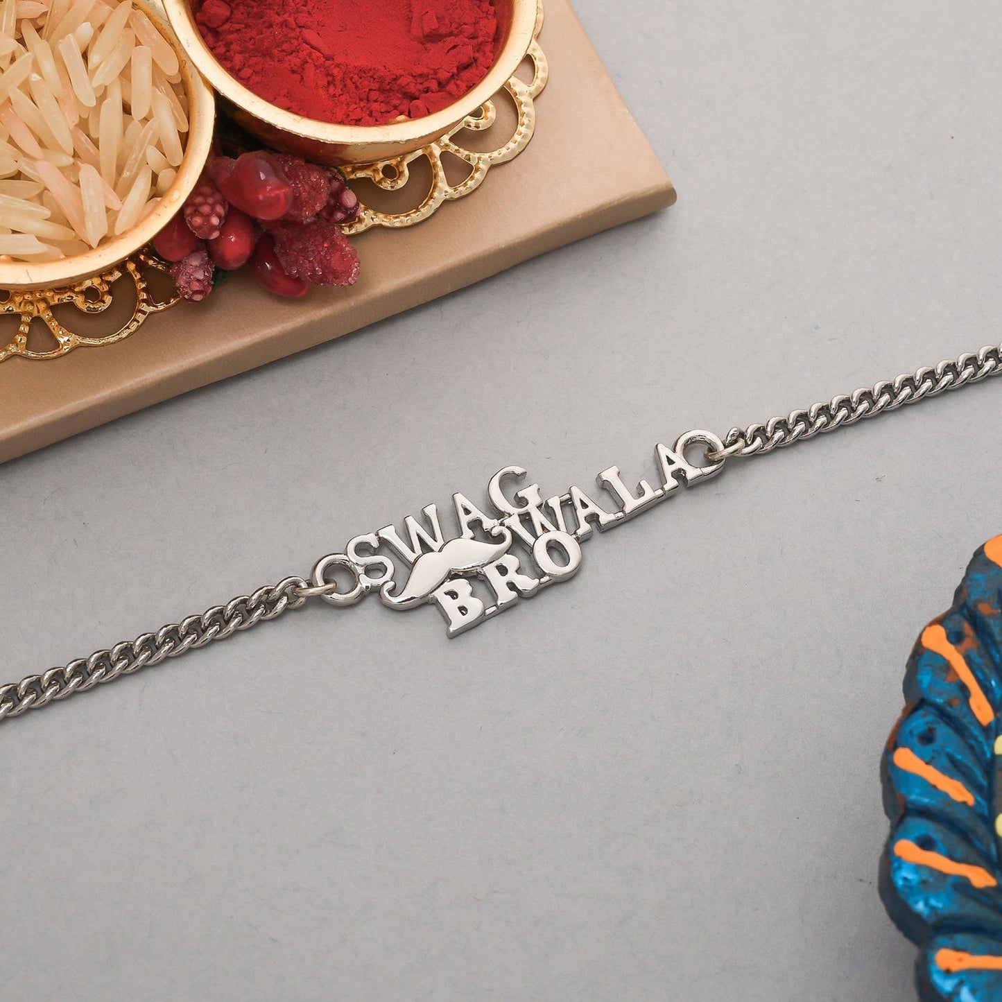 trueBrowns X Voylla Stylish Swag Wala Bro Silver Plated Bracelet Rakhi