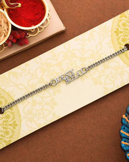 trueBrowns 925 Sterling Silver Precious Cool Bhai Bracelet Rakhi