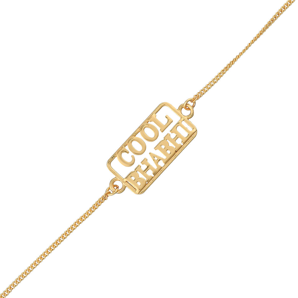 trueBrowns Stylish Gold-Polished Cool Bhabhi Bracelet Rakhi