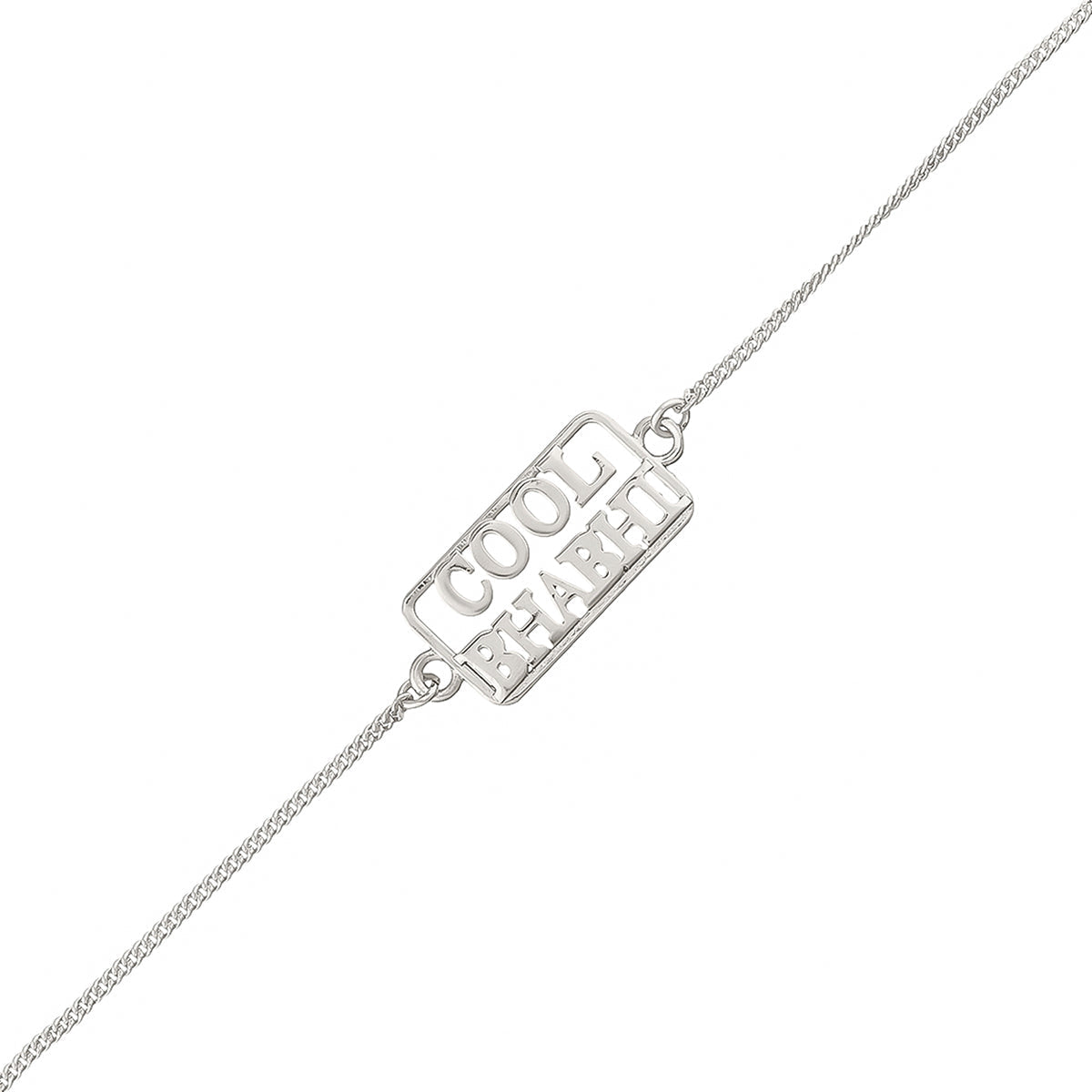 trueBrowns Designer Silver Tone Cool Bhabhi Bracelet Style Rakhi