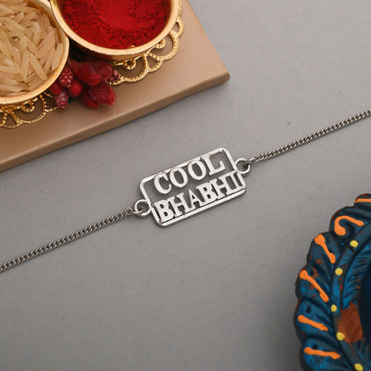trueBrowns Designer Silver Tone Cool Bhabhi Bracelet Style Rakhi