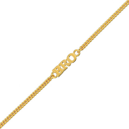 trueBrowns Gold Tone Fashionable BRO Rakhi