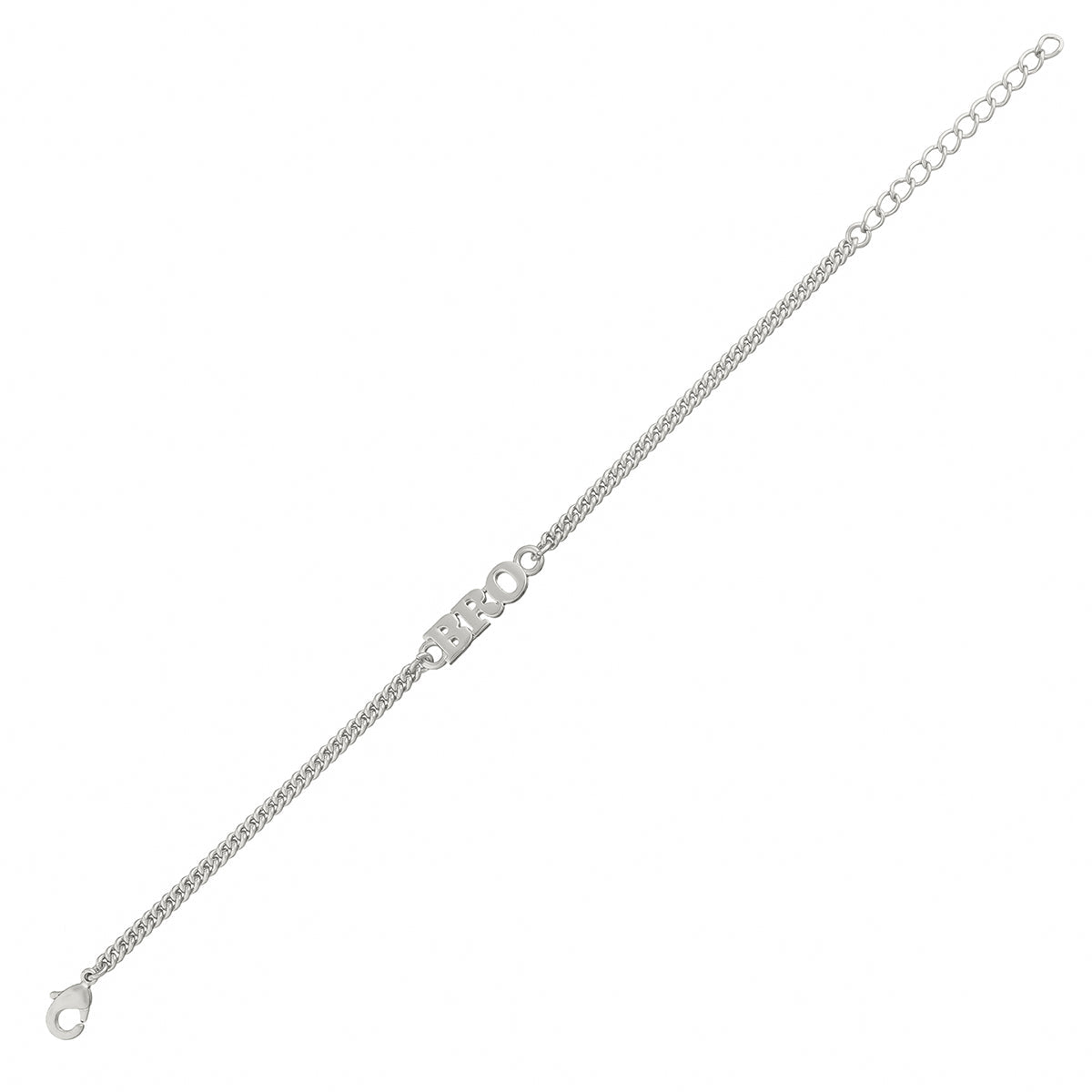 trueBrowns Silver Tone Fashionable BRO Bracelet Rakhi