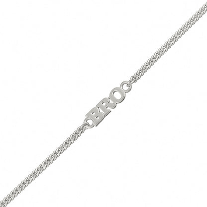 trueBrowns Silver Tone Fashionable BRO Bracelet Rakhi