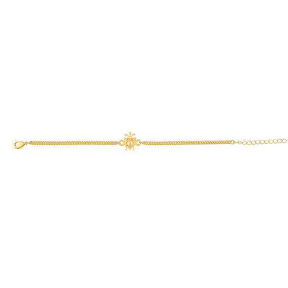 trueBrowns Yellow Gold-Polished Trishul Bracelet Rakhi