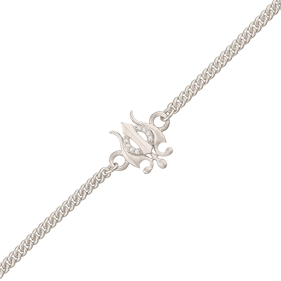 trueBrowns Trishul Silver Tone Bracelet Rakhi