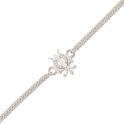trueBrowns Trishul Silver Tone Bracelet Rakhi