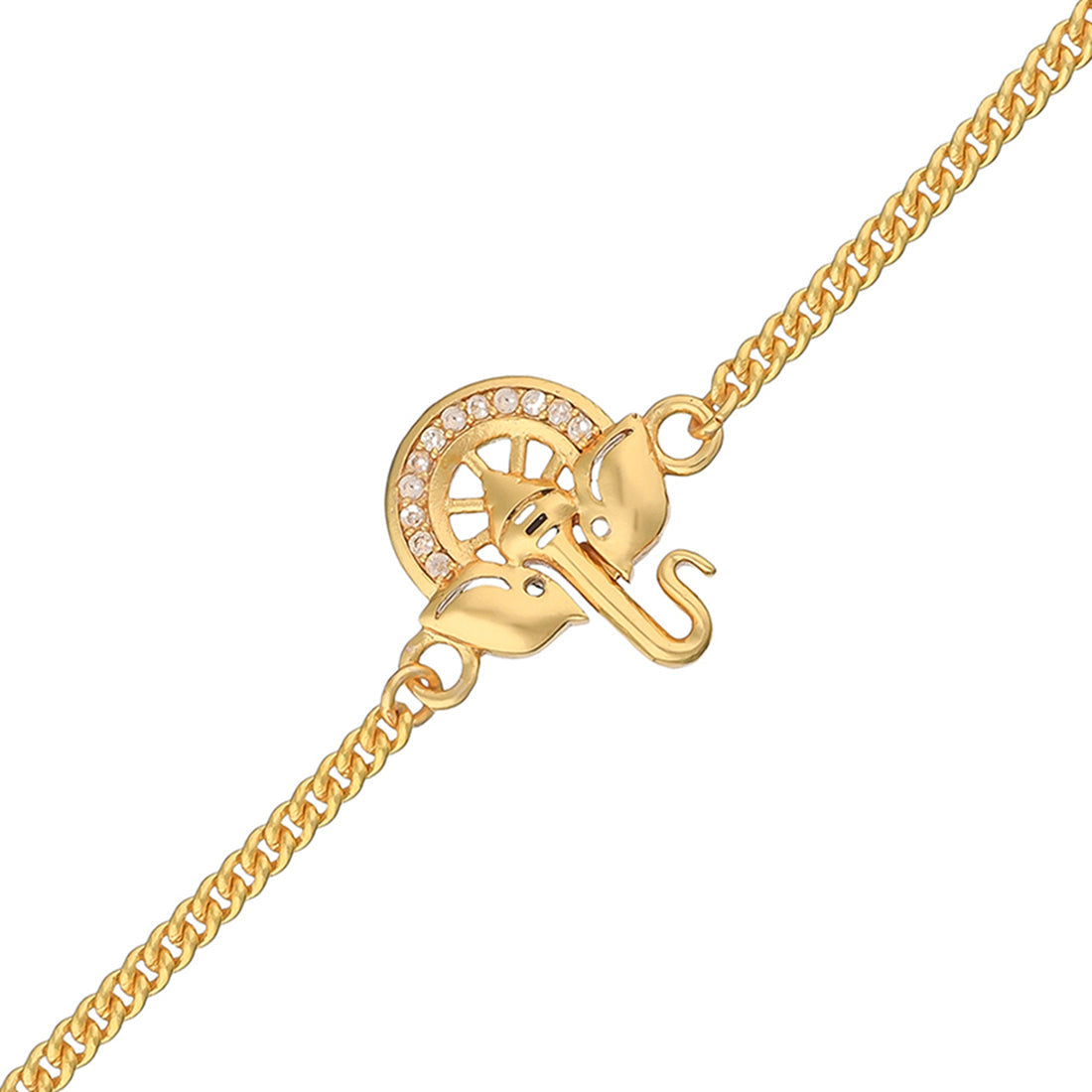 trueBrowns Gold Tone Ganesha Bracelet Style Rakhi