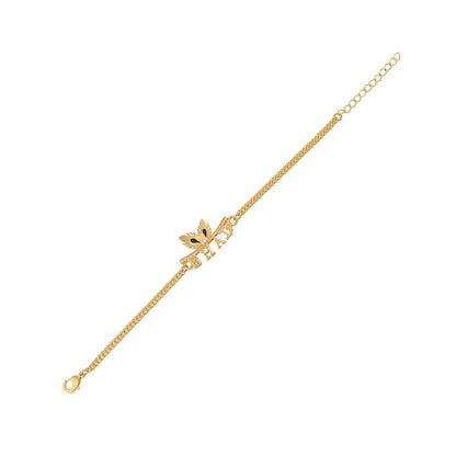 trueBrowns Peacock Feather Motif Gold Tone Bhai Rakhi