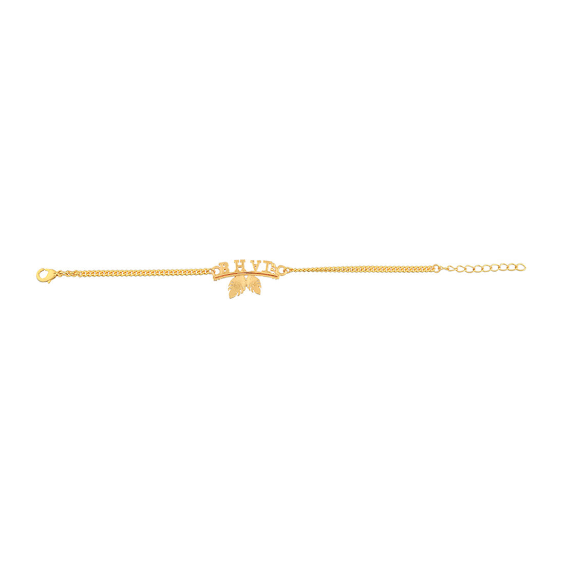 trueBrowns Peacock Feather Motif Gold Tone Bhai Rakhi